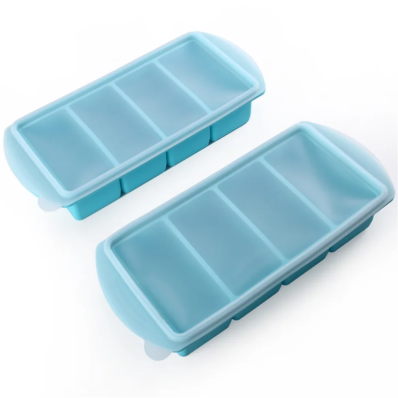 

Силиконовый контейнер для морозильной камеры ABZL с крышкой-морозильной камерой, формы для еды, лоток для кубиков льда, замораживание и магазин супа, 2 шт.