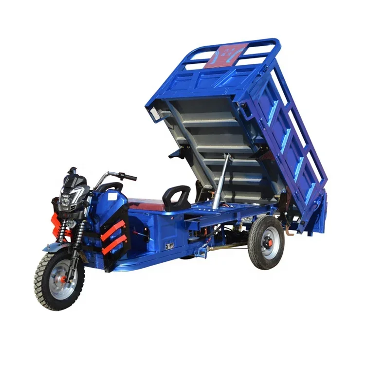 Electric Dump Truck High Power Cargo Tricycle Loading Capacity 2000 Kg For South America