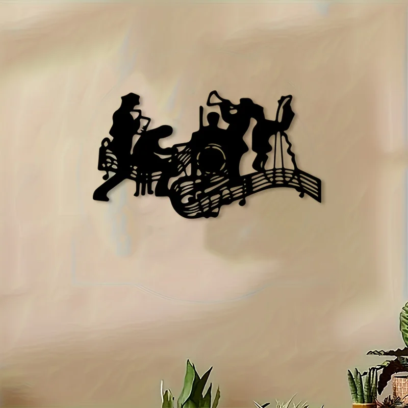 Marken-Wandkunst aus Eisen, Musikinstrument-Dekoration, rostfrei, wetterfest, hängende Verzierung für Musikzimmer, Bar, Studio, Zuhause, drinnen und draußen