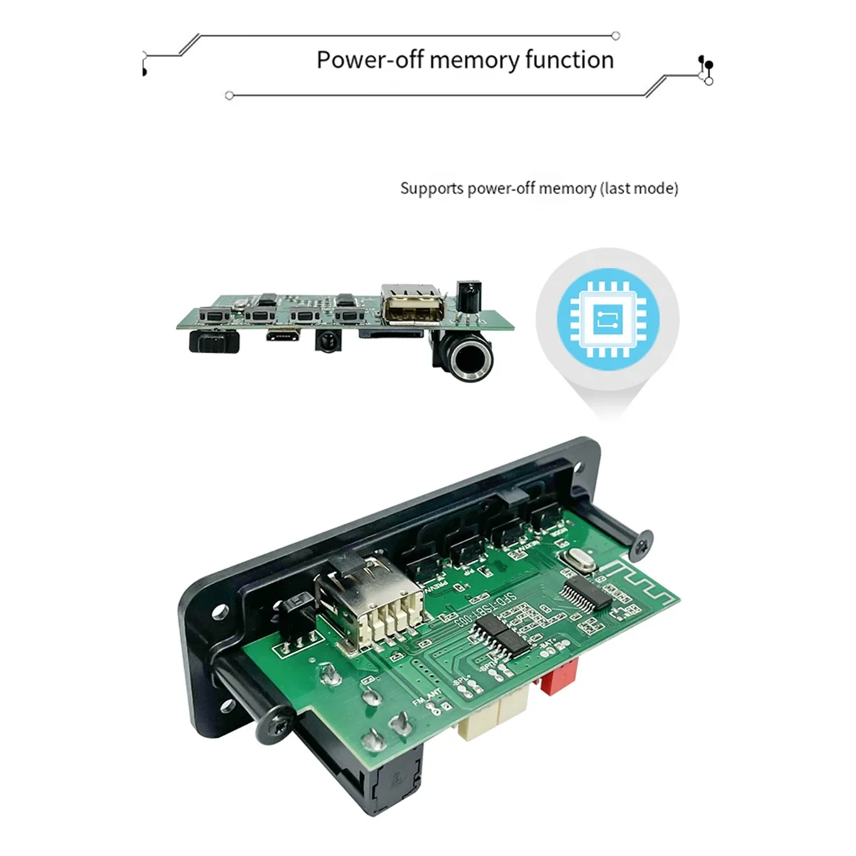 A45U 2x5W Bluetooth Amplifier MP3 Decoder Board Car Mp3 Player Recharge FM Radio Module Microphone TF USB Amplificador