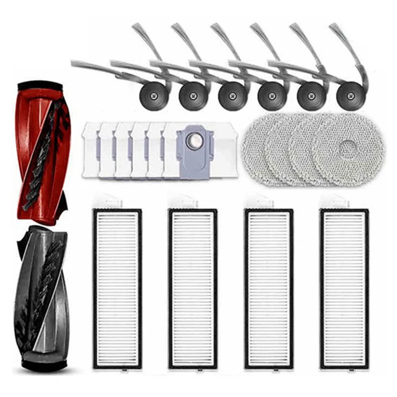 A24P สําหรับ Roborock Qrevo Curve/P20 Pro เครื่องดูดฝุ่นหุ่นยนต์หลักแปรงด้านข้าง HEPA FILTER Mop Pads ฝุ่นเปลี่ยนชิ้นส่วน