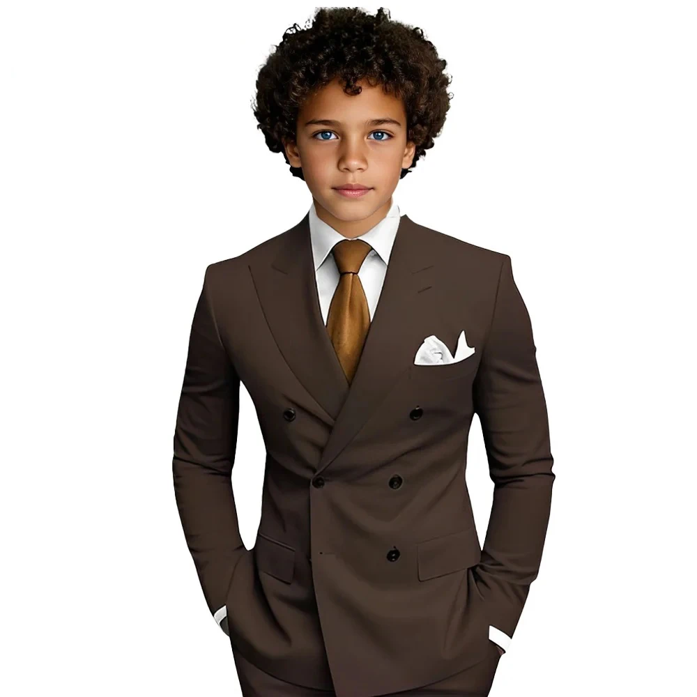 

Костюмы для мальчиков Slim Fit (пиджак+брюки) 2 предмета, двубортные комплекты для мальчиков на свадьбу