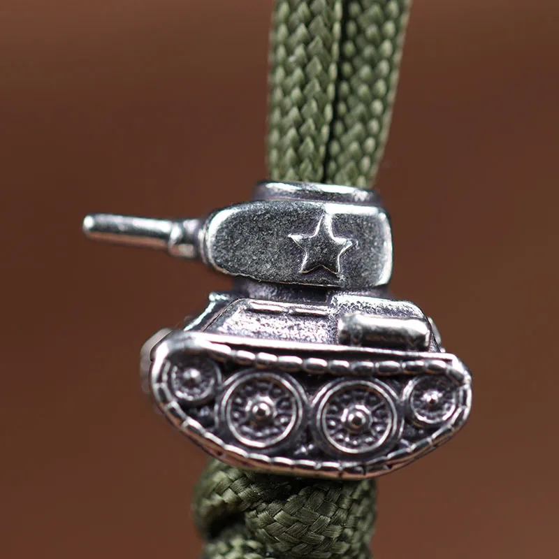 T29 Tank Model Brass Knife Beads Outdoor EDC Umbrella Rope Keychain Pendants DIY Paracord Bracelets Accessories Lanyard Hangings