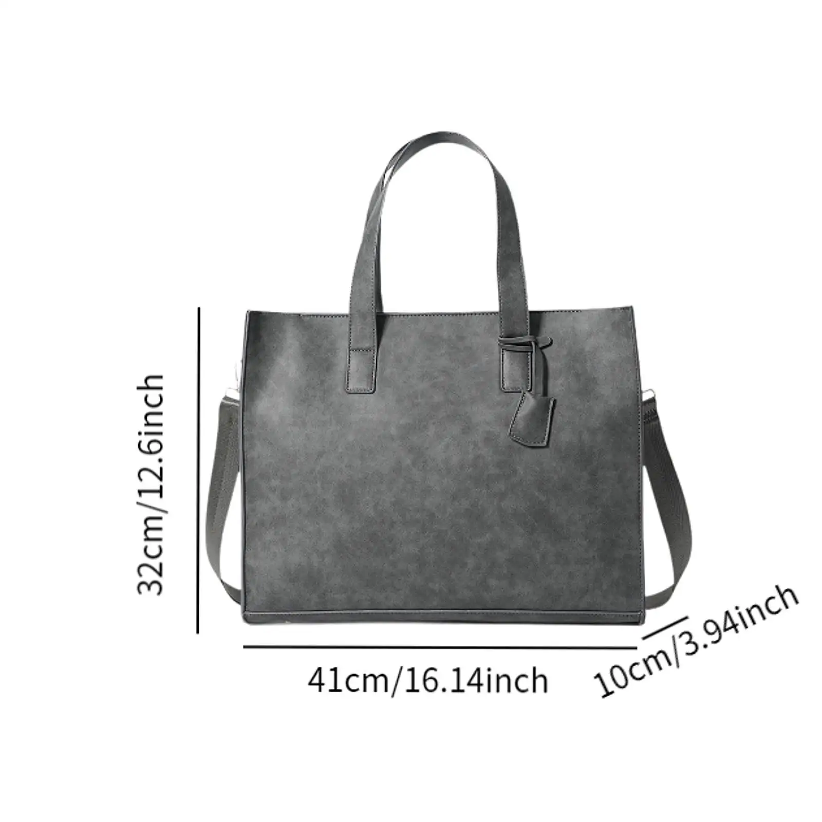 Mens PU Leather Tote Bag Pouch Large Capacity Lightweight Stylish Laptop Bag Briefcase for Party Business Travel Gift Commuting image 6