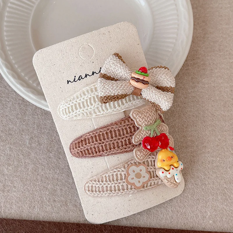 2026 Neu 2/3-teiliges Set Braune Rosa Blumen-Bären-Herz Haarspangen Niedliche Kleinkind-Mädchen Haarklammern Modische Kinder-Haaraccessoires für den Alltag – Detail 4