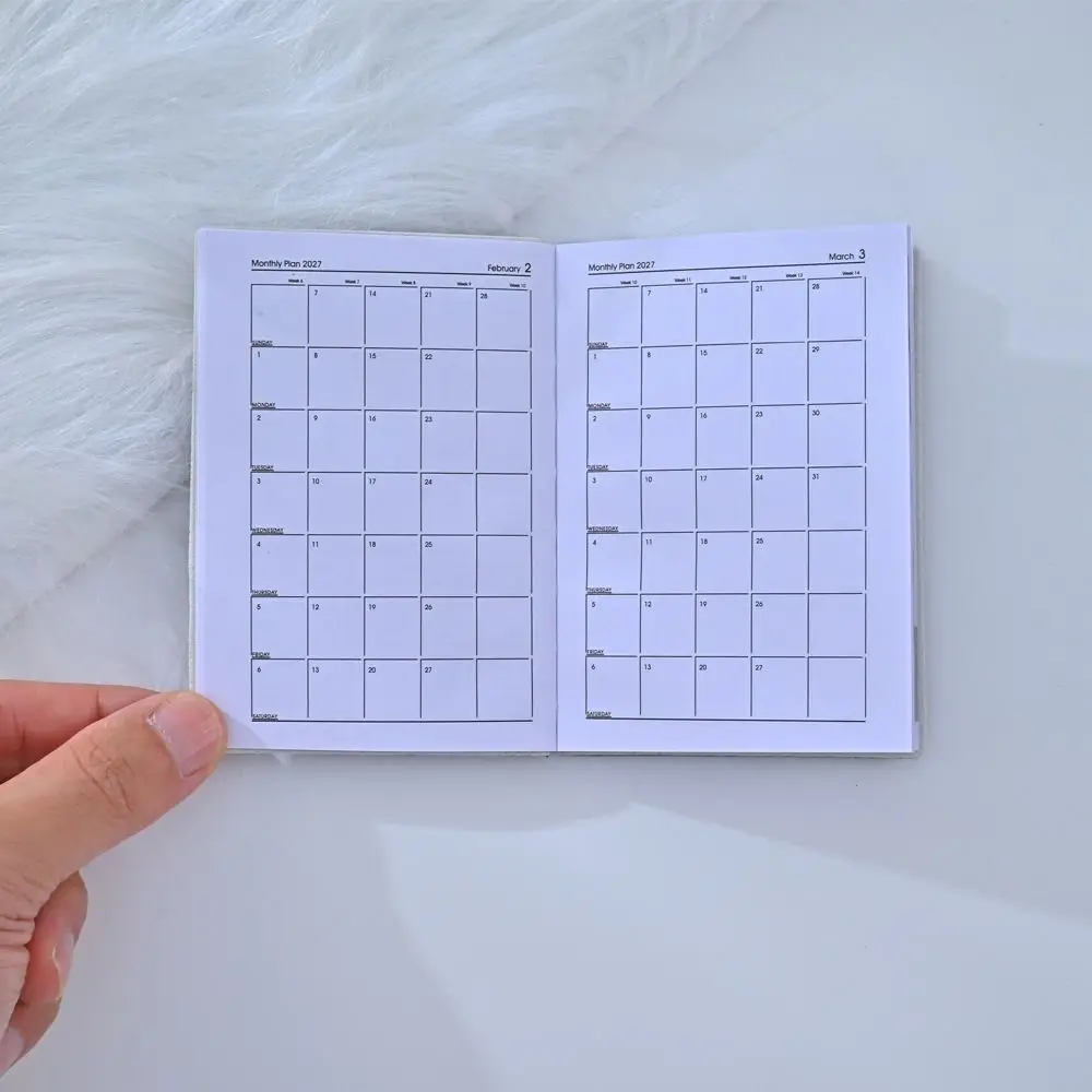 Agenda de poche A7 2027 de haute qualité avec calendrier, journal, planificateur hebdomadaire, carnet d'appointements pour étudiants