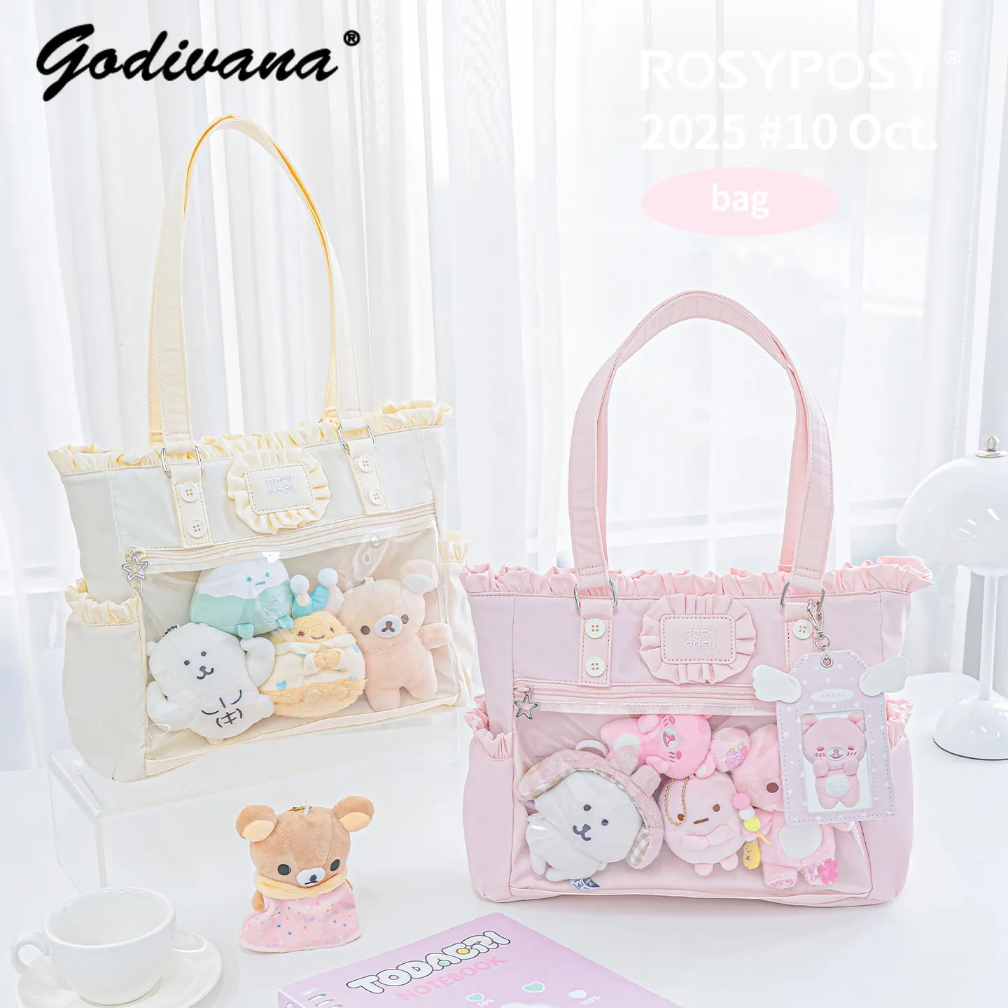 

Comic Con Bags Fanatic Large Capacity Student Women's Portable Shoulder Bag Tote Ita Bag Ruffled Edge Handbags