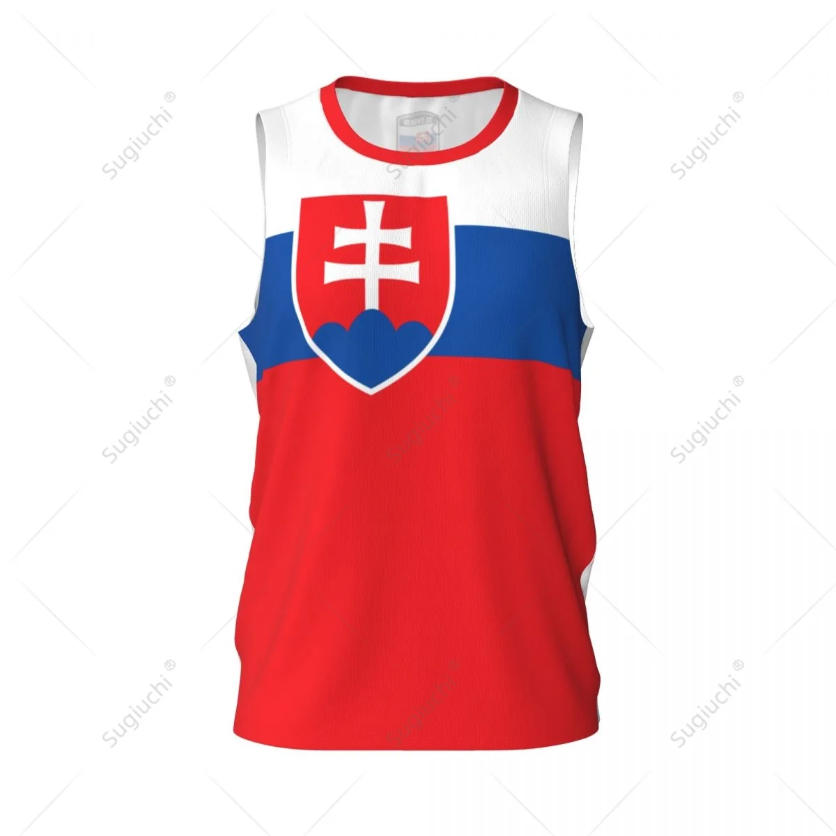 Slovakia Flag Men Basketball Sports Running Fitness Multifunction Sleeveless tshirt Exclusive Custom Name Nunber