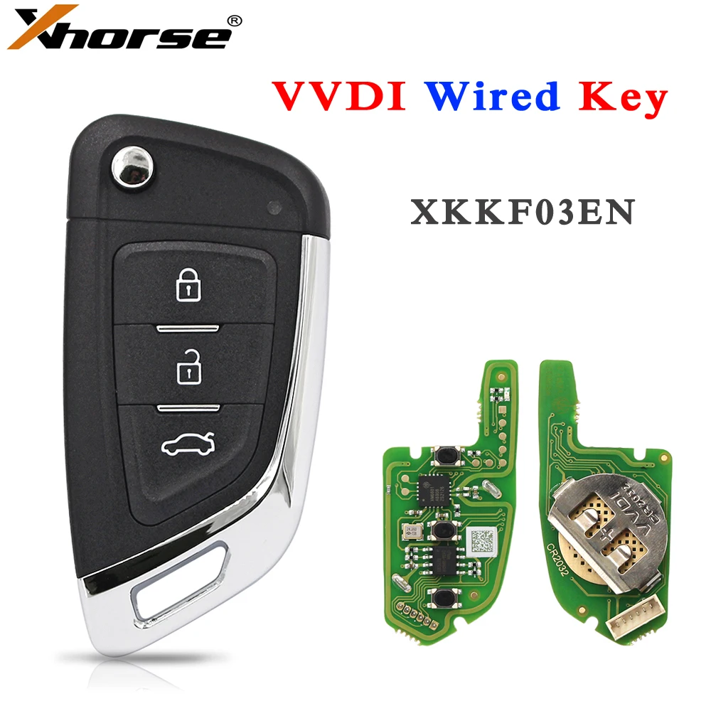 Xhorse XK Series Universal Wire Remote XKKF03EN VVDI Remote Car Key 3 pulsanti per VVDI2 / VVDI Mini / Key Tool Max