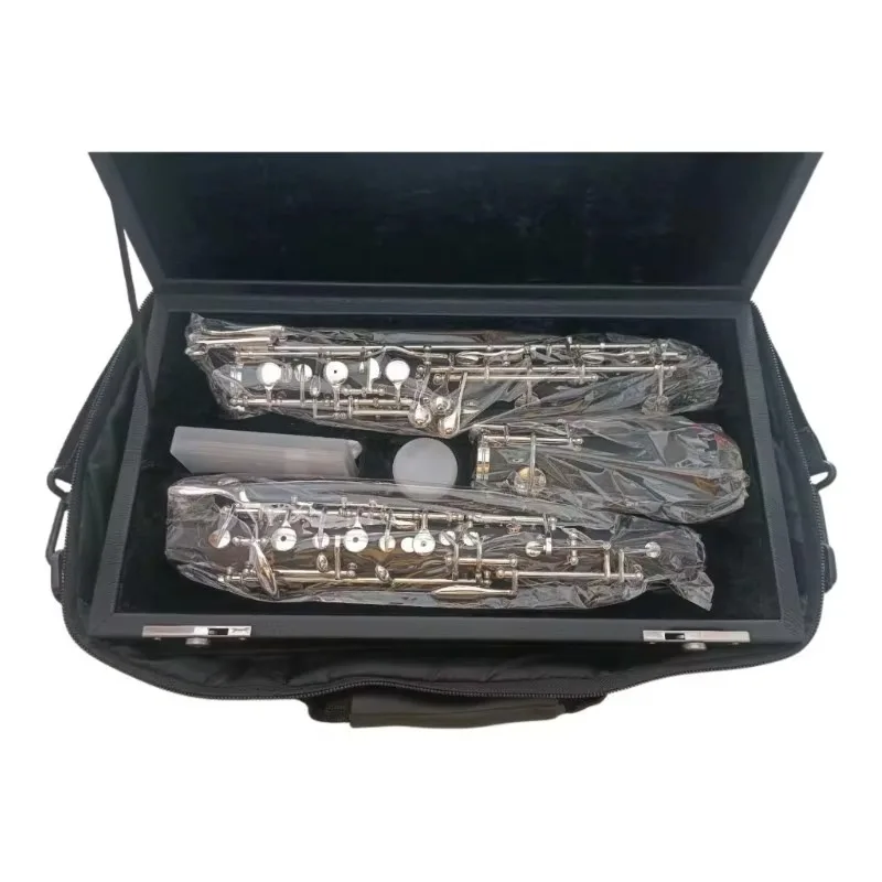 Juego de oboe con llave C profesional, instrumento de viento de madera niquelado semiautomático, venta directa de fábrica