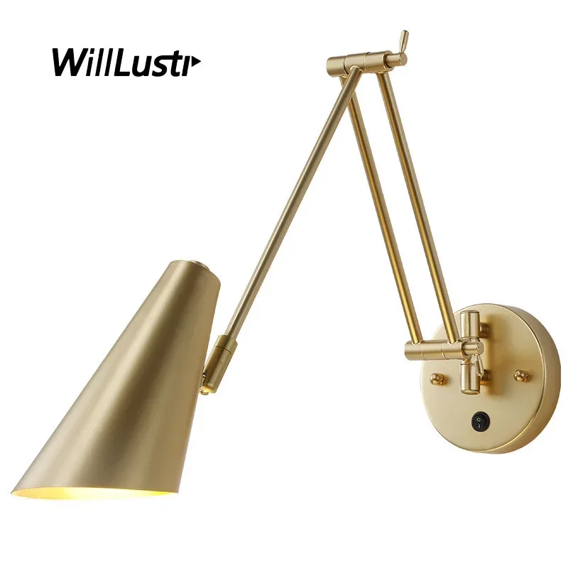 Folding Metal Wall Lamp Creative Rocker Arm Sconce Study Desk Office Store Aisle Bedside Quality Iron Rotatable Lighting