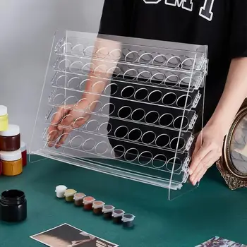 顏料架收納架 60孔壓克力收納架 附6層支架 展示工藝品支架 微縮顏料孔 8 最佳銷售 油漆架 - №5