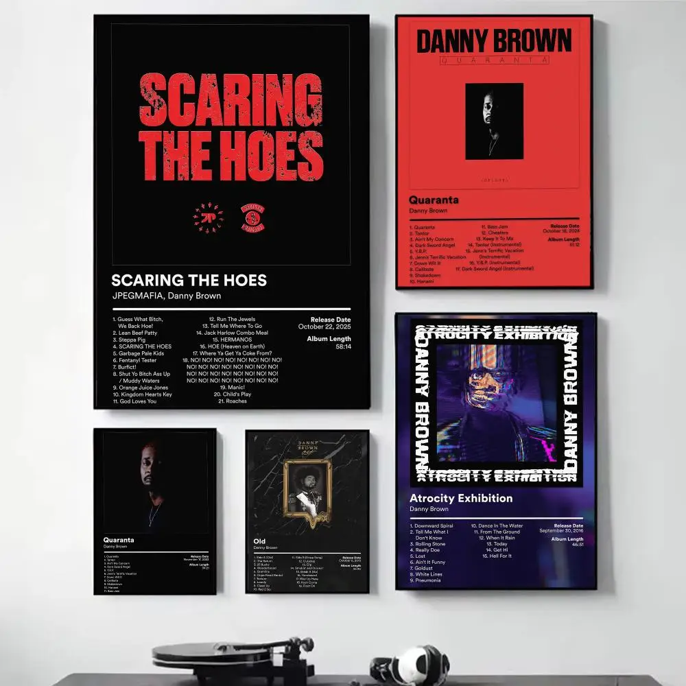 Rapper D-Danny Brown Album Cover Painting Calligraphy Self Adhesive Wall Art Waterproof Print For Bedroom Hallway Home Decor
