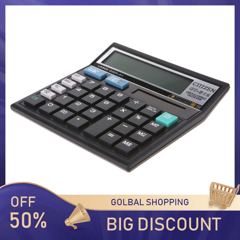 12-Cijferig Display Wetenschappelijke Rekenmachine Zonne-batterij Dual Power Grote Display Office Desktop Rekenmachine
