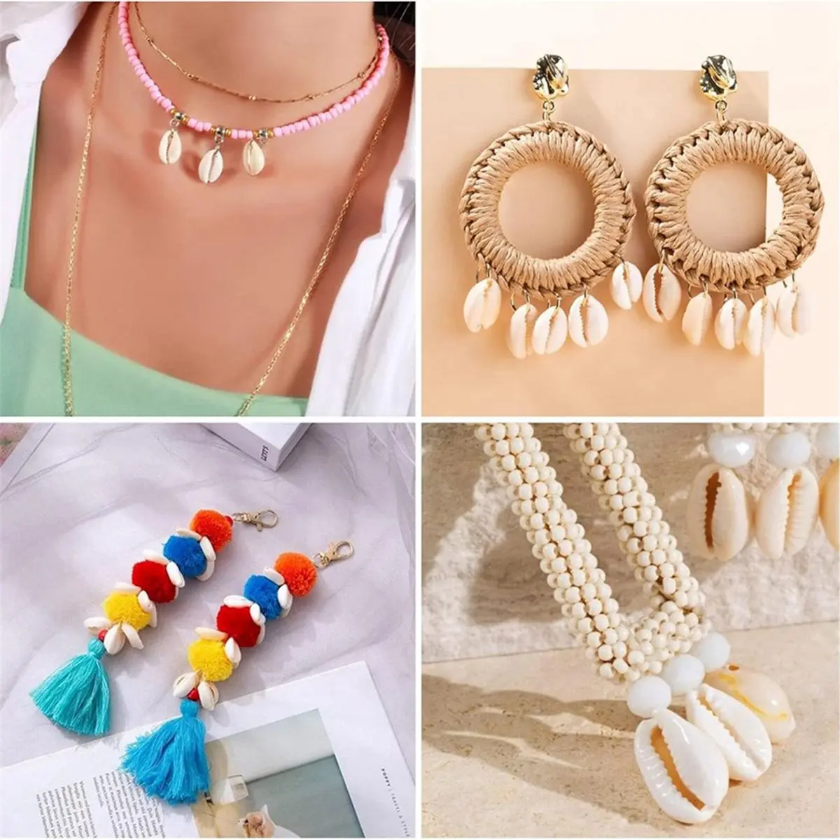 Best sales 2026 150Pcs Cowrie Shell Beads, White Natural Spiral Shell Bead for Jewelry Making, Summer Beach Cowrie Shells