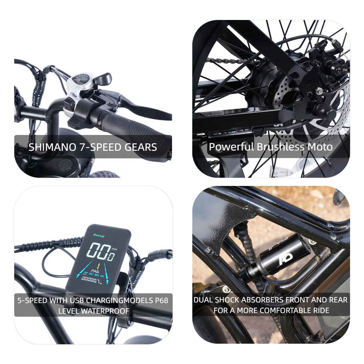 Electric Bicycle Ecoride Factory 750W Electric Dirt Bike 20ah E Bikes V10 Electric Bike Adult