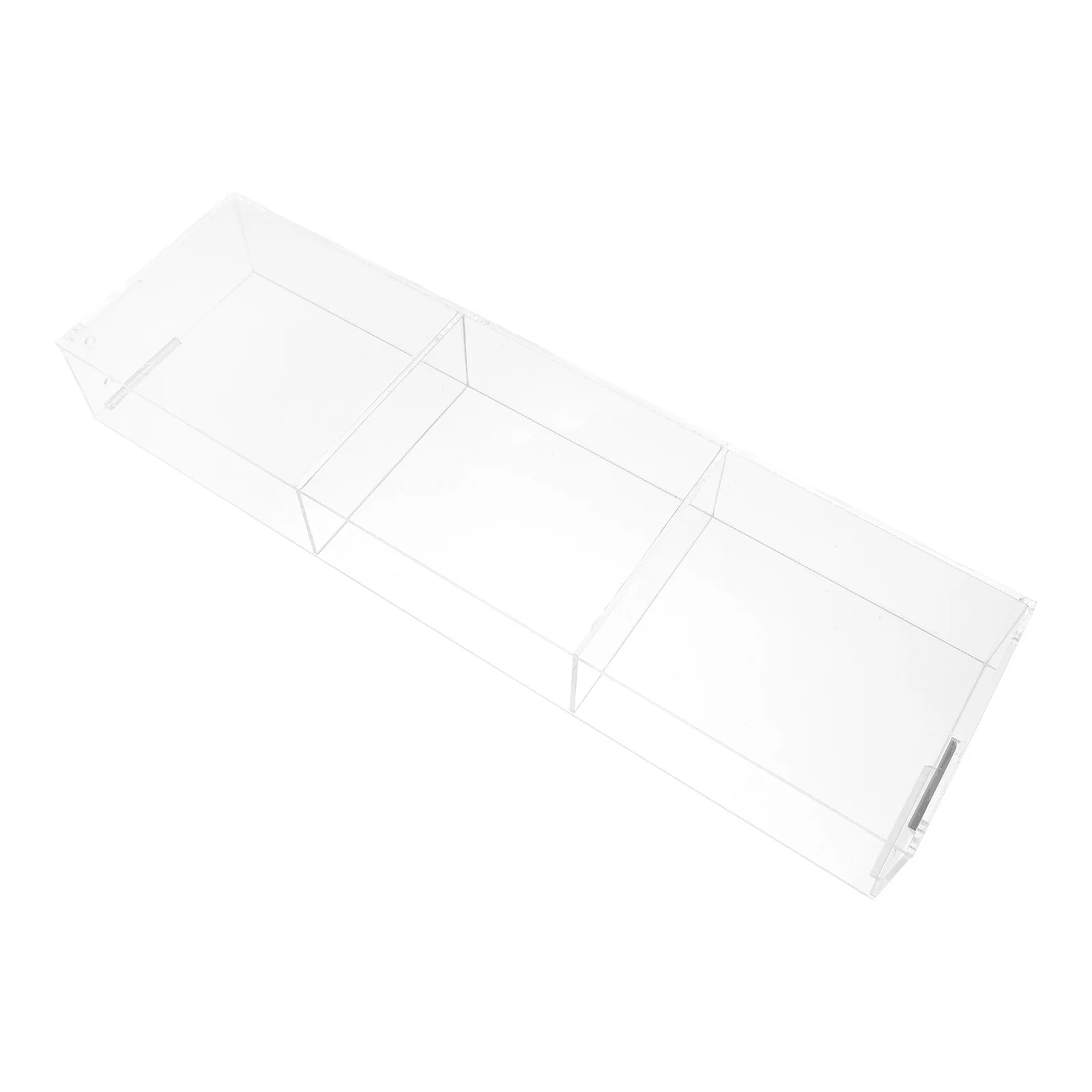 

Clear Acrylic Three Compartment Display Stand for Scratch-Off tickets Greeting Cards Postcards Brochure Holder Office