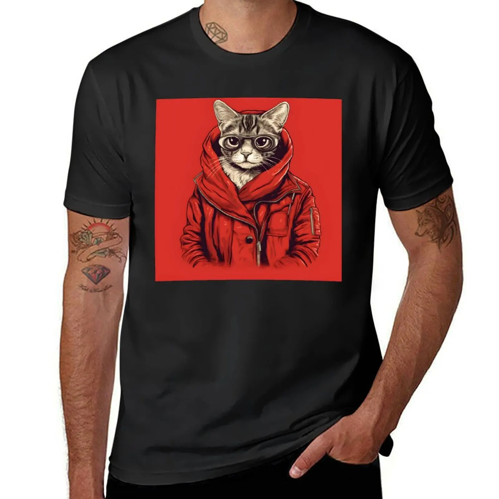 El Professor Gato T-Shirt boys animal print tees T-shirt men