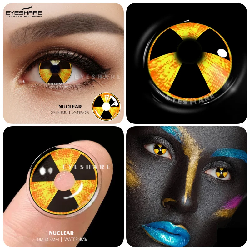 EYESHARE 1pair/2pcs Halloween Colorful Contact Lenses Anime Cosplay Eye Lenses Multicolored Lenses Yearly Cosmetic Eye Contacts