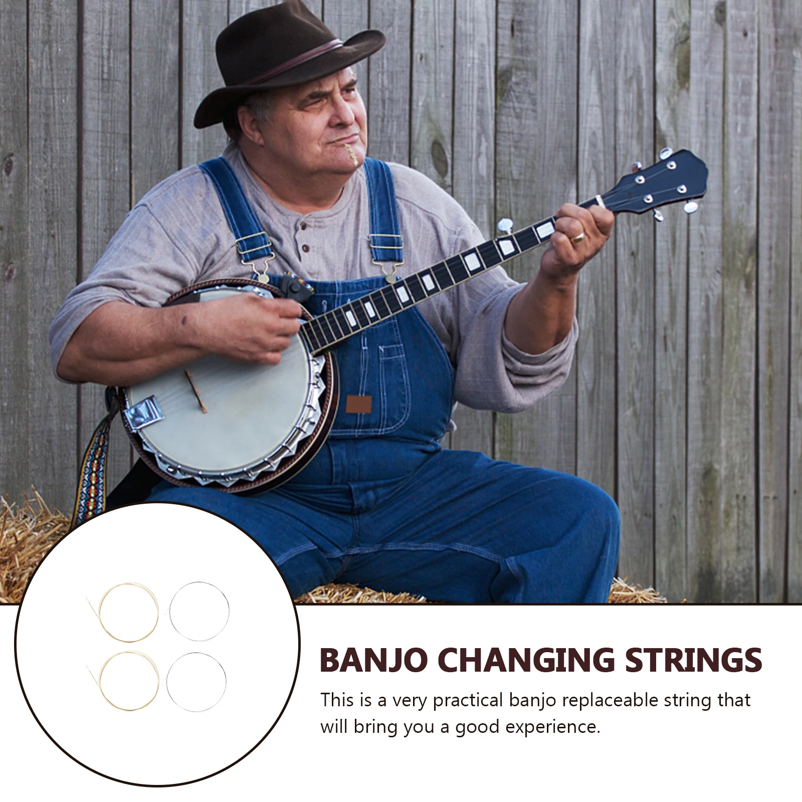 

1 set 1 Set 4-String Banjo Strings Steel Replacement Durable Sturdy Music Wire Parts Accessories Full Set For Banjo Players