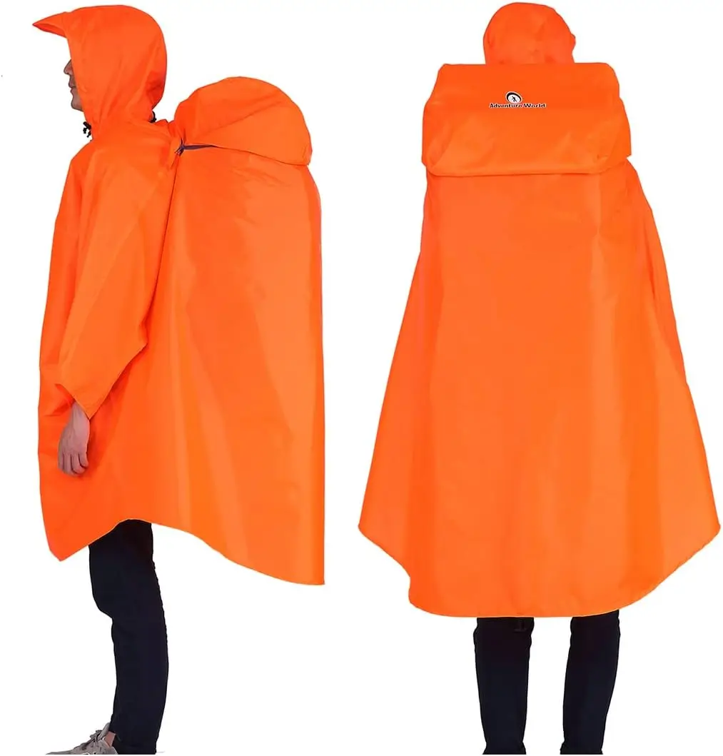 

Globotrekker Backpack Poncho Lightweight Waterproof Rain Poncho for Hiking, Camping, Travel & Outdoor Use