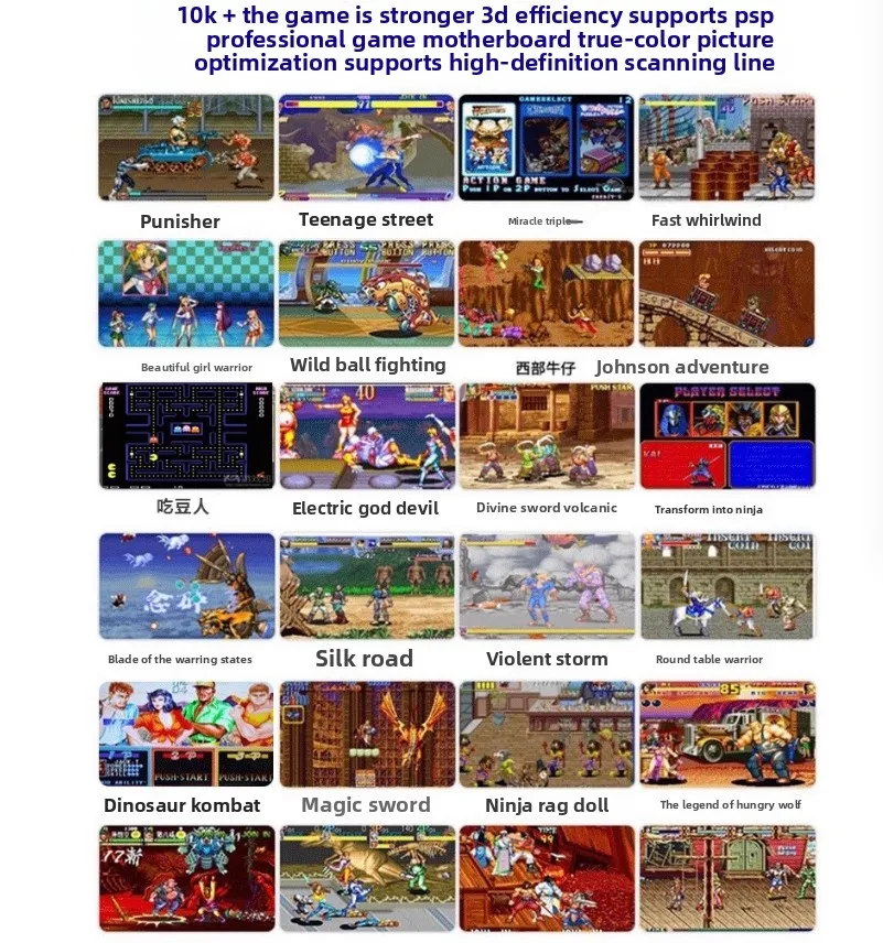 Foldable Arcade Stick - Portable Retro Gaming Console Joystick for Street Fighter & Mortal Kombat, Plug-n-Play Classic Combat