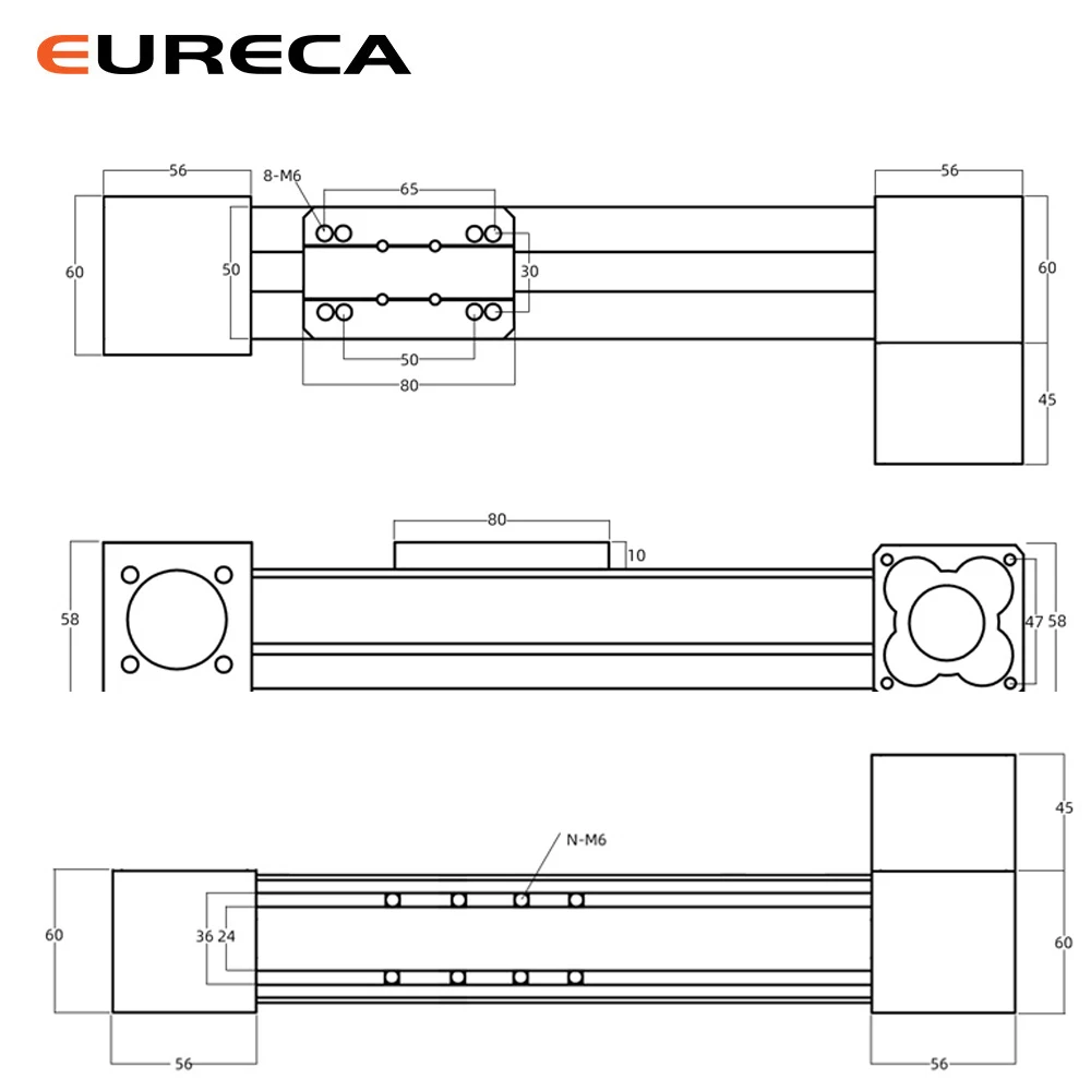 SFU 1605 Precision CNC Synchronous Belt Axis Linear Guide Shaft Actuator Module Position Slide Table Rail Motion With 57 Motor