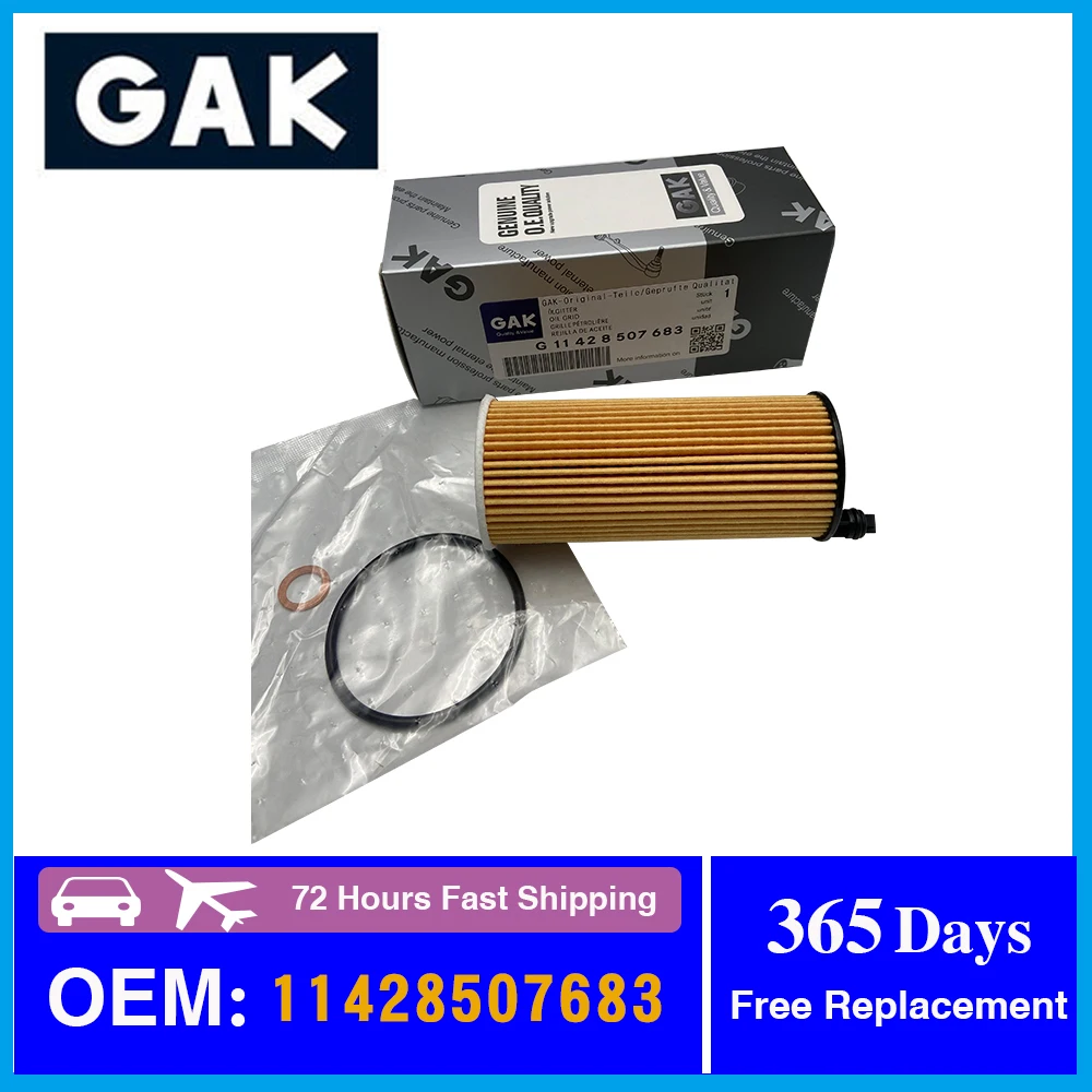 

GAK Engine Oil Filter for Bmw N57 3.0L N47 2.0L 11428507683 X5 X3 328d 535d F06 F15 F21 F22 F34 F35 F80