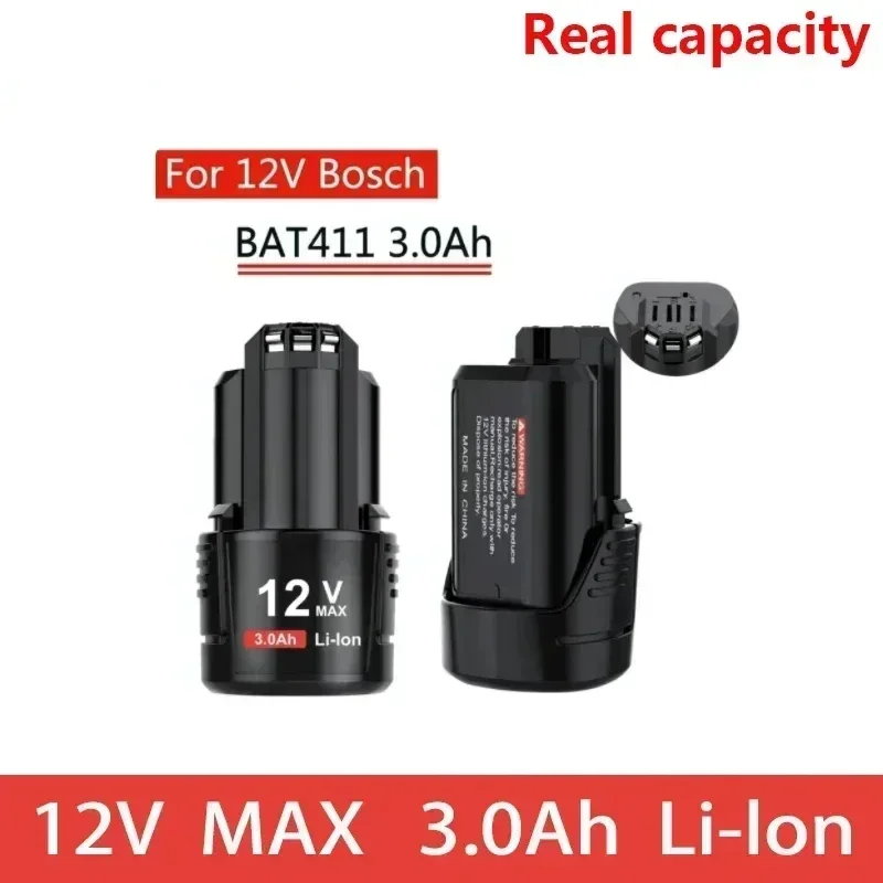 2024 ใหม่ 12V 3000Mah Bat411 แบตเตอรี่สํารองสําหรับ Bosch Bat412a, Bat413a, D-70745GOP, 2607336013 , 2607336014 , PS20-2 ในปี 18650