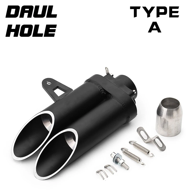 

Factory Hot Selling High Quality 280MM Stainless Steel Double Hole Exhaust For Motorcycles Universal 51MM New Condition