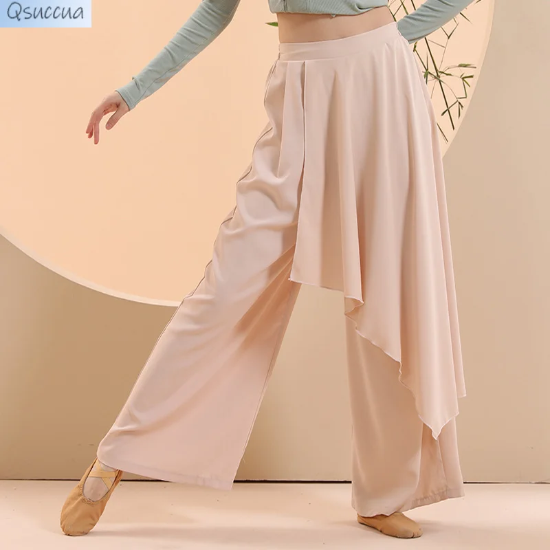 Ropa de práctica de baile moderno, pantalones de actuación, Ropa de baile suelta, pantalones de pierna ancha, elegantes, baile clásico