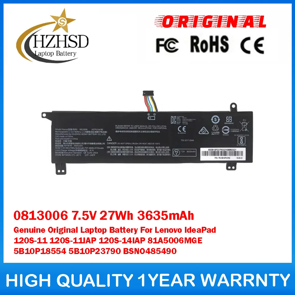 0813006 7.5V 27Wh 3635mAh Genuine Original Laptop Battery For Lenovo IdeaPad 120S-11 120S-11IAP 120S-14IAP 81A5006MGE 5B10P18554