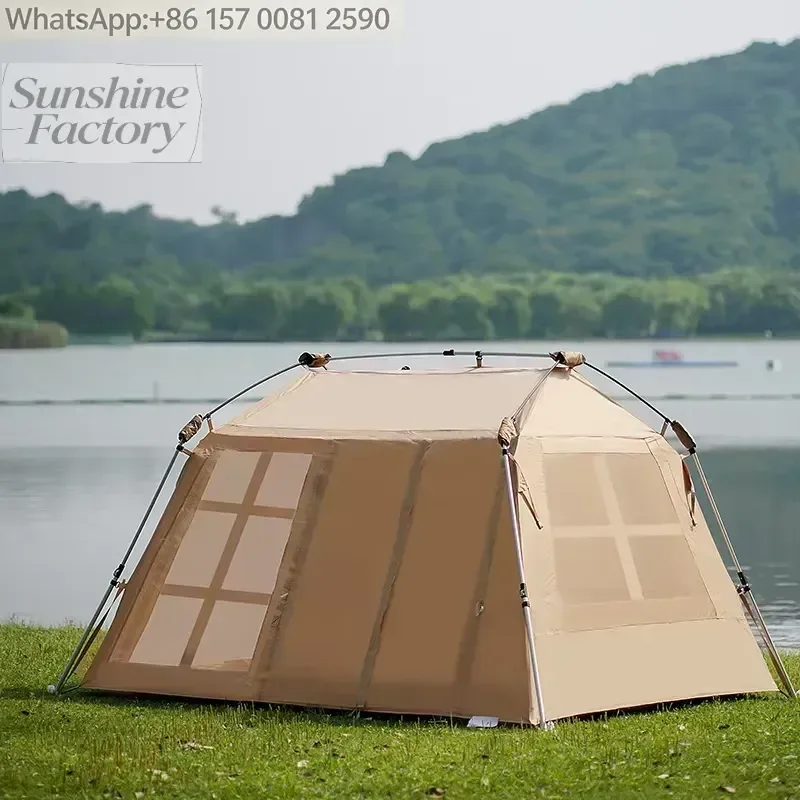 Portable Outdoor Camping Roof Tent Auto-Folding with Thick Oxford Fabric Sun & Rainstorm Protection Overnight Tent