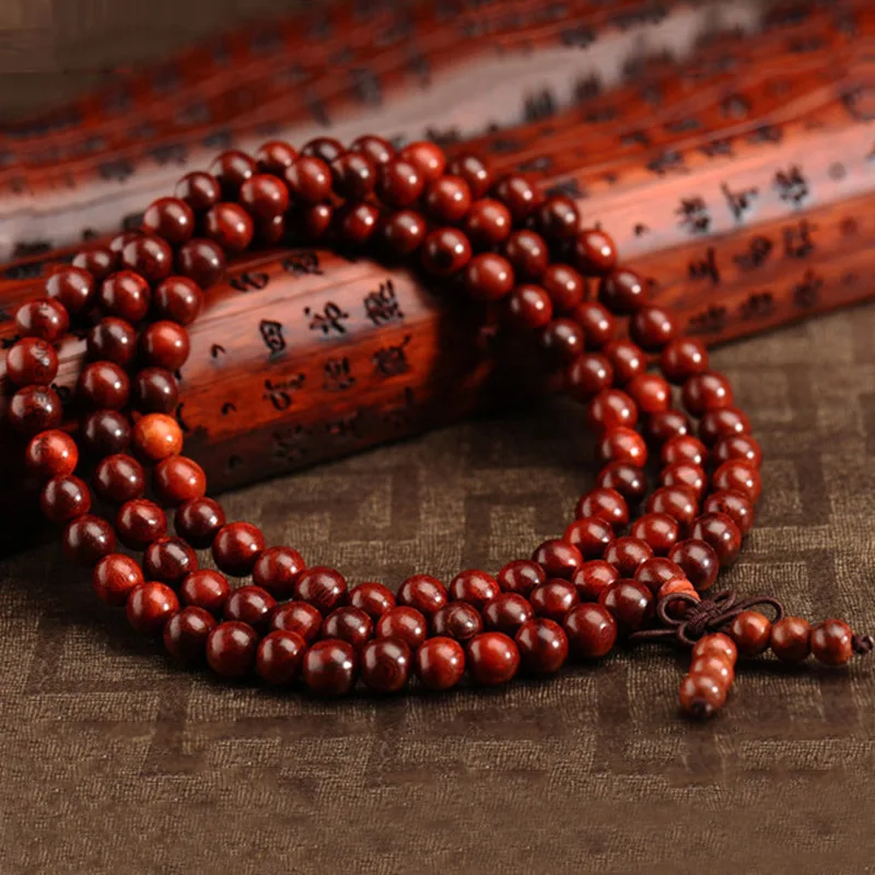 Côte d'Ivoire produces small-leaf rosewood (Kotan) , 0.8cm*108 bracelet, Buddhist bead chain, prayer beads