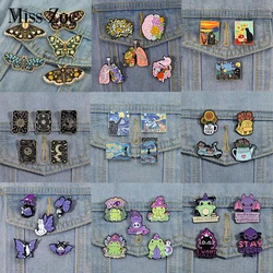 Best Sellers Enamel Pins Custom Set Anime Tarot Oil Painting Frog Witch Brooches Lapel Badges Punk Goth Jewelry