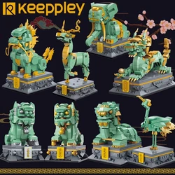 keeppley building blocks Forbidden City series copper lion, unicorn and dragon model assembled children's toys birthday gift