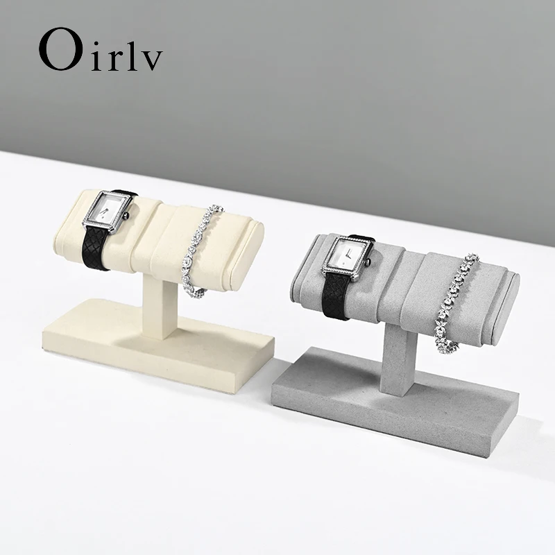 Oirlv Wrist Watch Stand Microfiber Watch Storage Rack Jewelry Bracelet Organizer Rack Bangle Watch Display Holder Showcase Rack