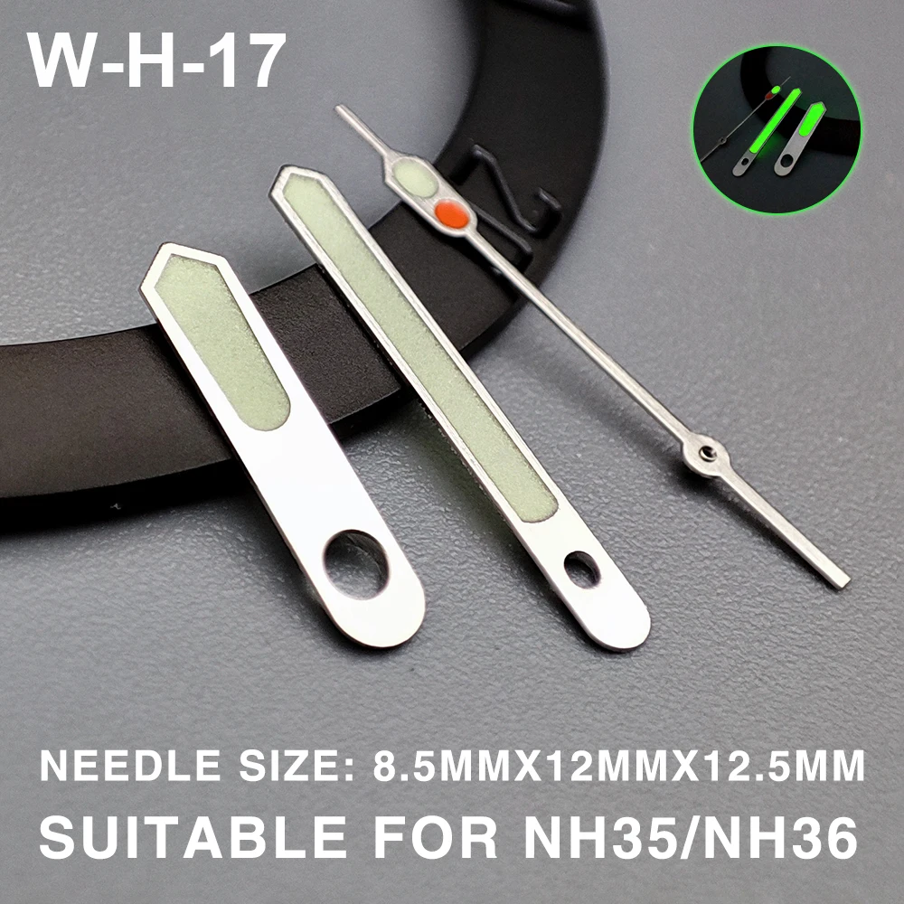 SUB Watch Hands Watch Needles Fit NH35/NH36 Movement Green Luminous Watches Modification Accessories