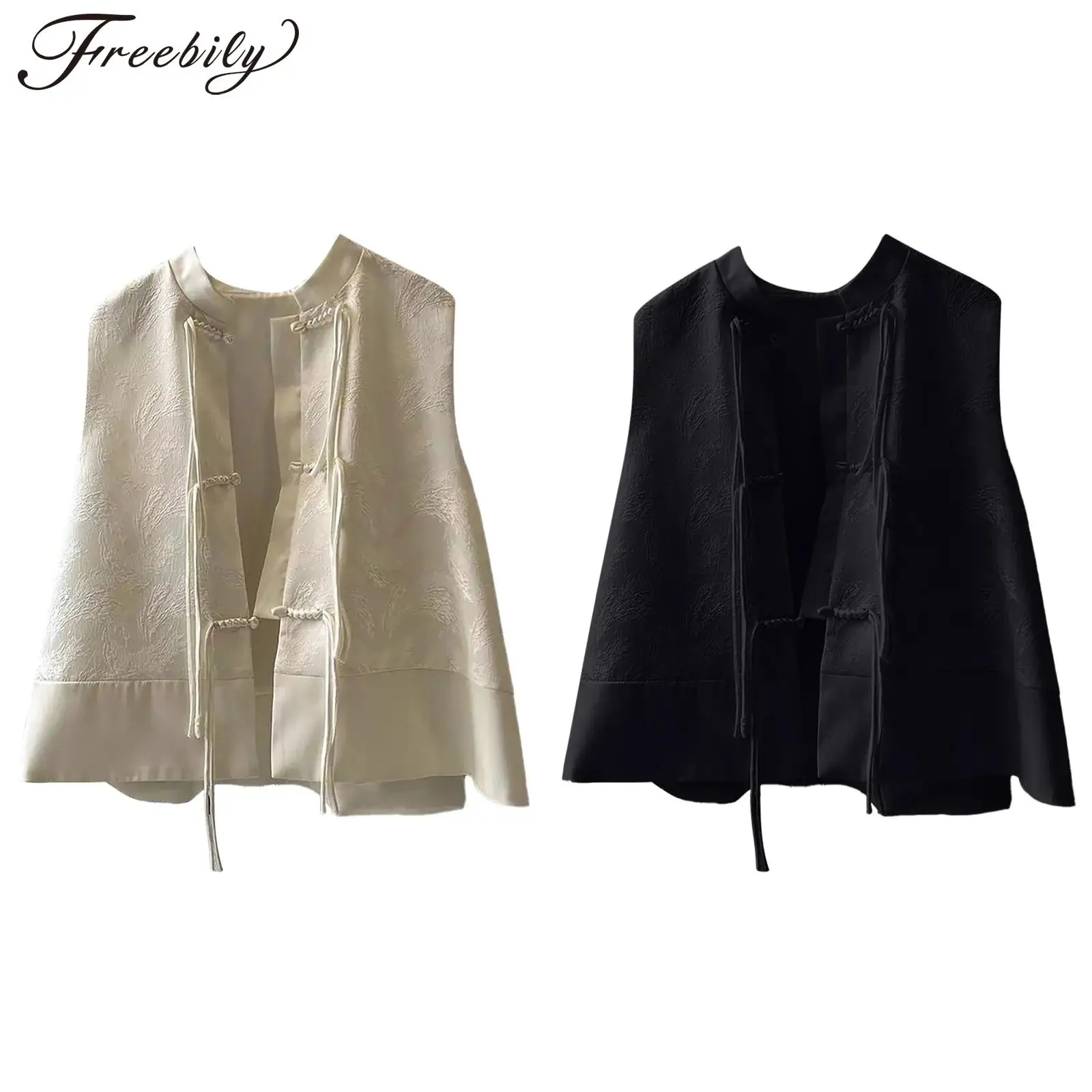 

Women Chinese-style Cheongsam Tops Exquisite Jacquard Traditional Chinese Vest Chinese Sleeveless Split Hem Tank Top Waistcoats