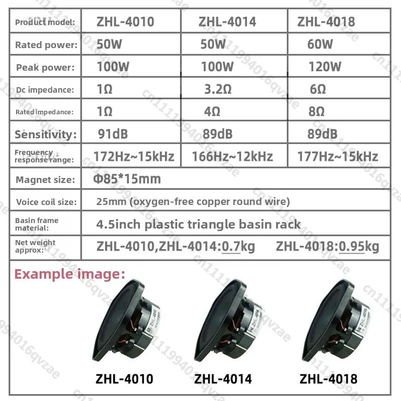 802 Four-inch and A Half 4.5-inch Triangular Plastic Basin Material Rack Full-frequency Medium and Low Speaker Speaker