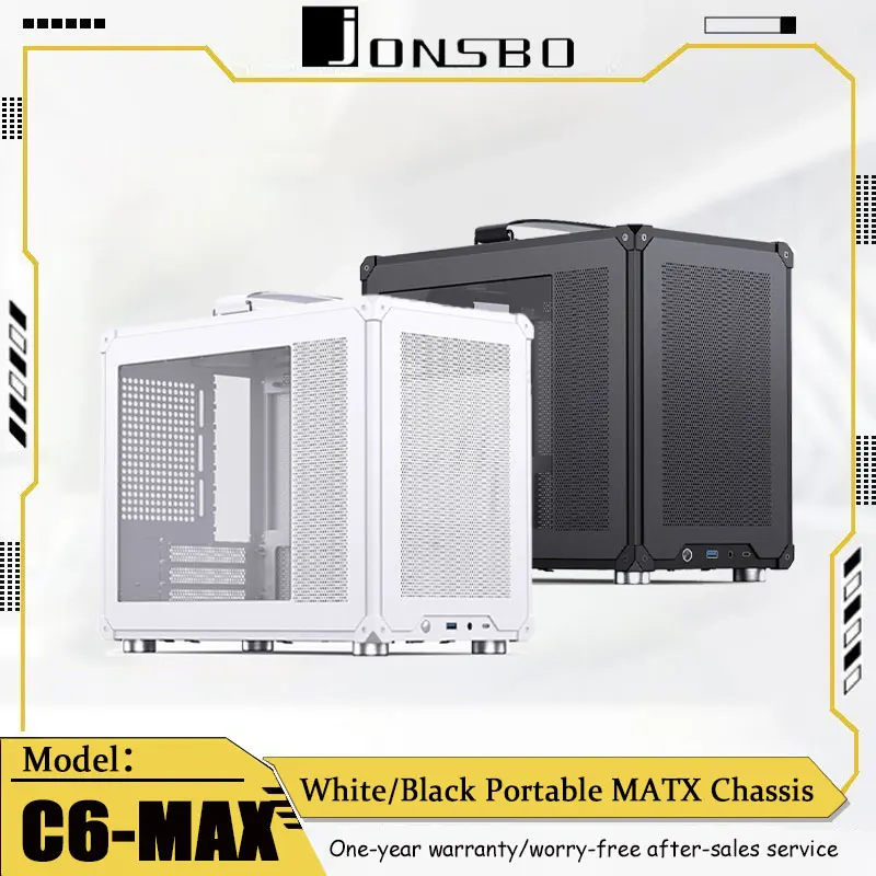 JONSBO C6 MAX Black/White Portable Chassis MATX Version Four Side MESH Board 5 Fan Positions SFX/ATX Power Supply 170mm Radiator