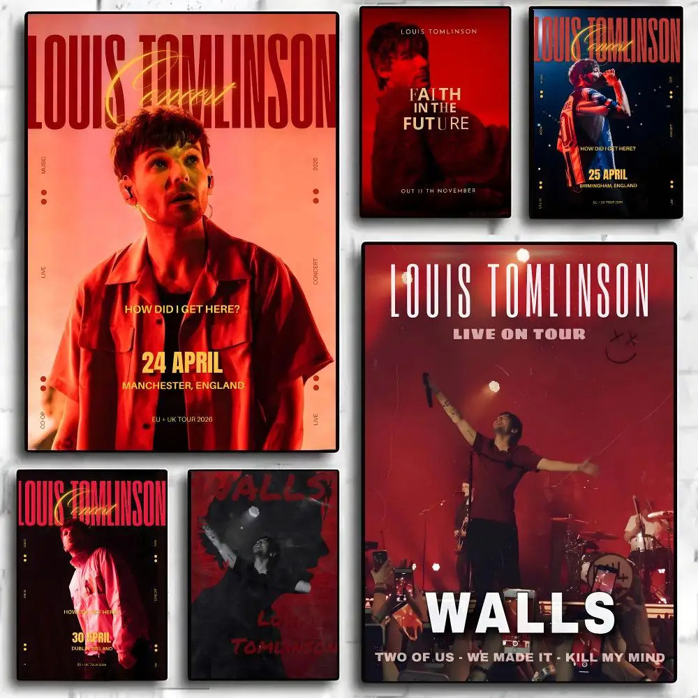 Singer L-Louis Tomlinson Poster Self-adhesive Living Room Bedroom Party Bar Decor Moisture-proof Fade-resistant