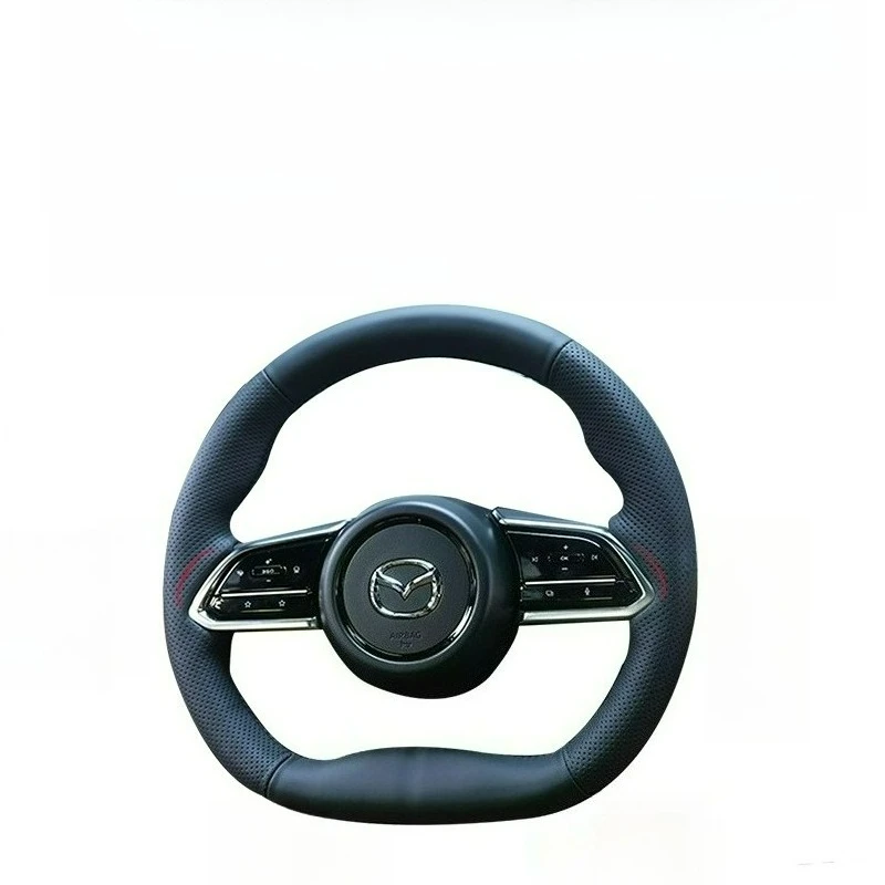 

Hand Stitched renovation Non-slip wear-resistant black leather car Steering wheel cover for Mazda EZ6 2024 2025
