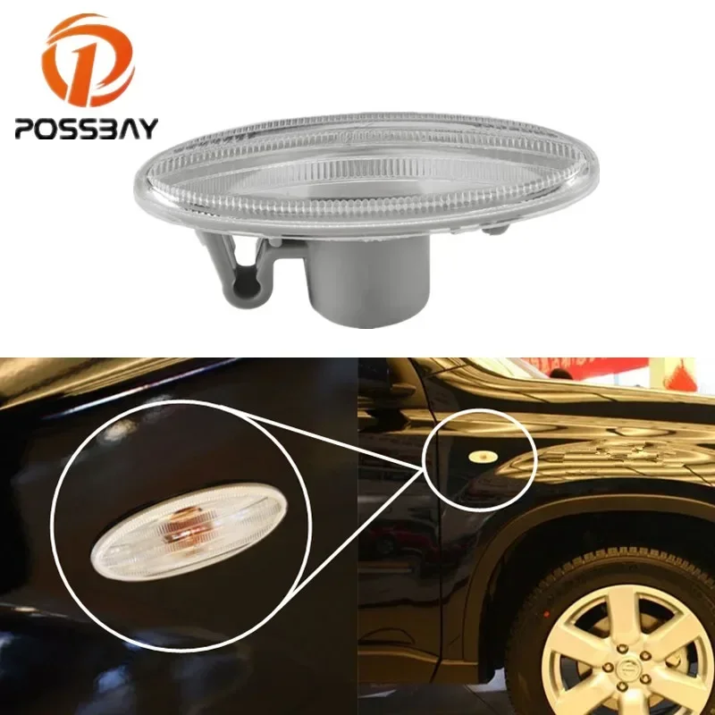 POSSBAY For Nissan Cube 2009-2014 Versa 2020-2024 Car Front Side Turn Signal Light Fender Light Cover Without Bulbs Auto Parts