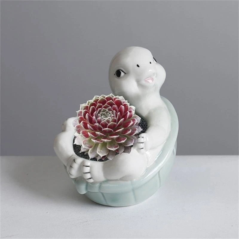 Turtles Plante Pot Flowerpot Pots Animal Jardin Pots Céramic Succulents Pots Planter Plant Plante pour le bureau à domicile