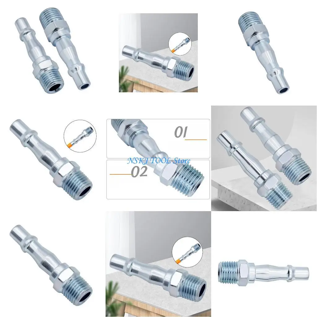 

L8RC Durable Air Line Hose Connector Set 1/4PT Pneumatic Fitting 8PCS Couplings 1/4"