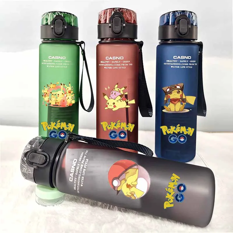 Pokemon 560ml Multi Color PC Material Frosted Plastic Portable Sports Large capacity Anime Water Cup Squirtle Pikachu Cosplay