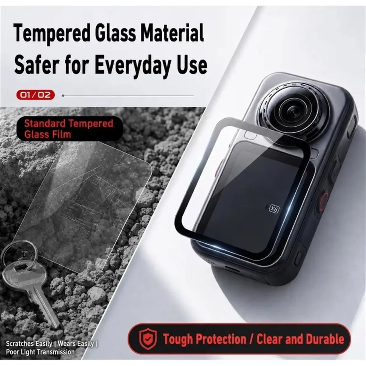 For X6 Camera Accessories Screen Protector Lens Guard Silicone Protective Cover Anti-Loss Rope