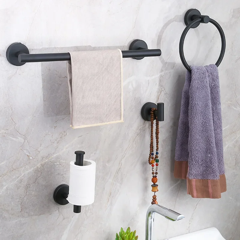 

Wall Mounted Stainless Steel Towel Bar Bathroom Hardware Set Accessories Towel Ring Toilet Paper Holder Hook Bathroom Kit