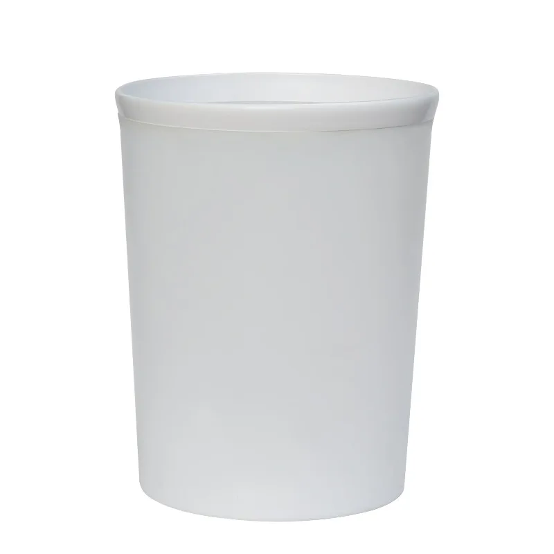 

Frosted Plastic Bathroom White Wastebasket, 2.1 gal